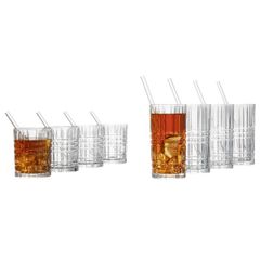  Set 8 cốc kèm ống hút Nachtmann Glasset Highland 340/440ml 