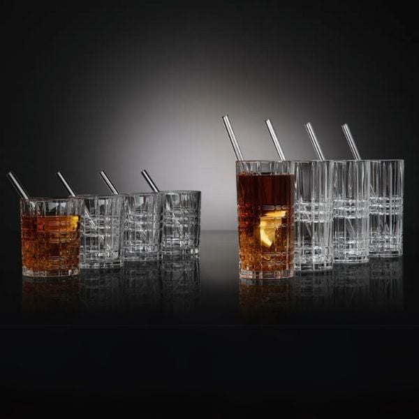 Set 8 cốc kèm ống hút Nachtmann Glasset Highland 340/440ml