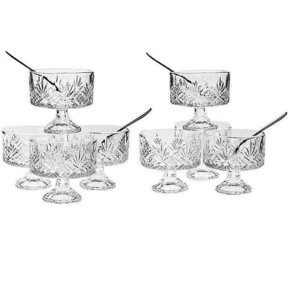 Set 8 ly pha lê Godinger Dublin đựng kem