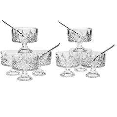  Set 8 ly pha lê Godinger Dublin đựng kem 