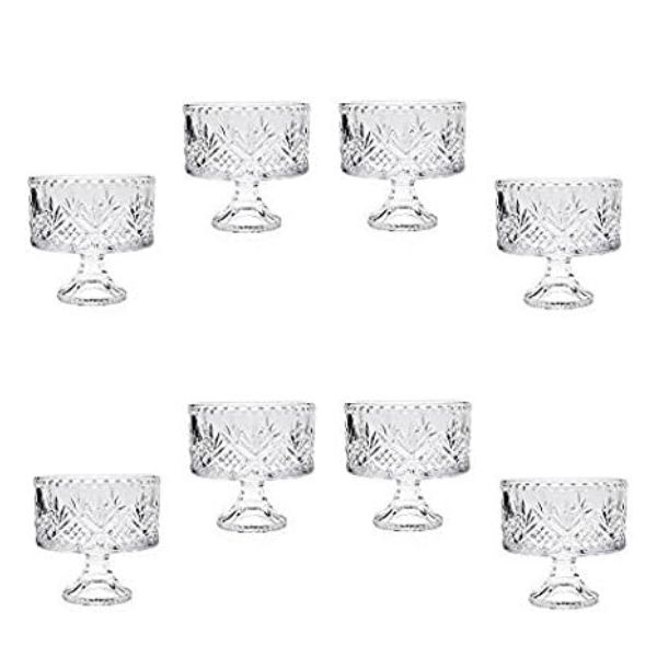 Set 8 ly pha lê Godinger Dublin đựng kem