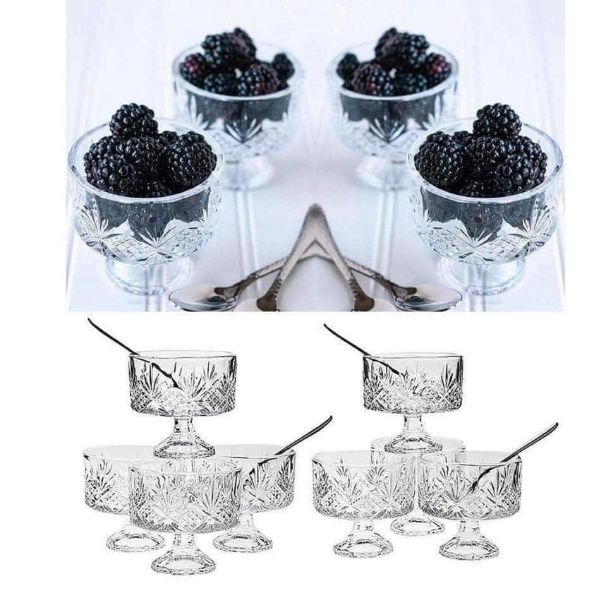 Set 8 ly pha lê Godinger Dublin đựng kem