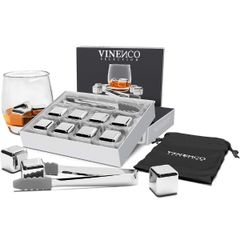  Set 8 viên đá inox Whiskey Vinenco kèm gắp 