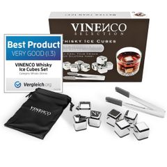  Set 8 viên đá inox Whiskey Vinenco kèm gắp 