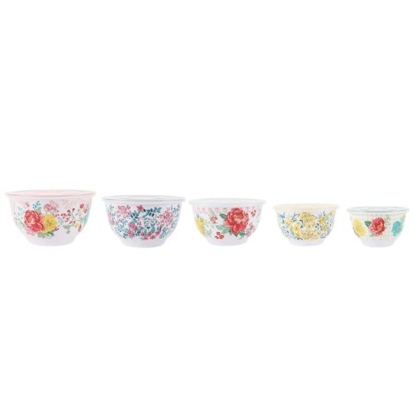 Set 10 món Âu trộn bột The Pioneer Woman Fancy Flourish - 5 thố nhựa