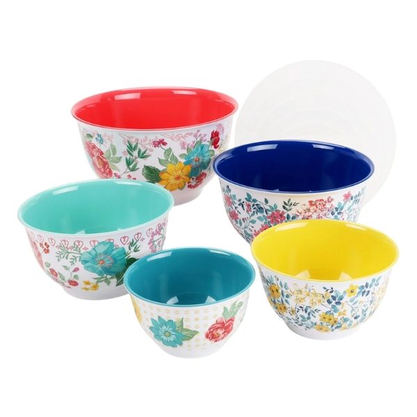 Set 10 món Âu trộn bột The Pioneer Woman Fancy Flourish - 5 thố nhựa