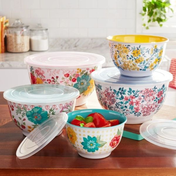 Set 10 món Âu trộn bột The Pioneer Woman Fancy Flourish - 5 thố nhựa
