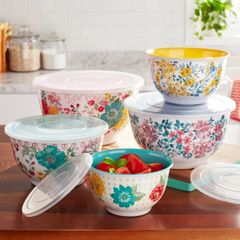  Set 10 món Âu trộn bột The Pioneer Woman Fancy Flourish - 5 thố nhựa 
