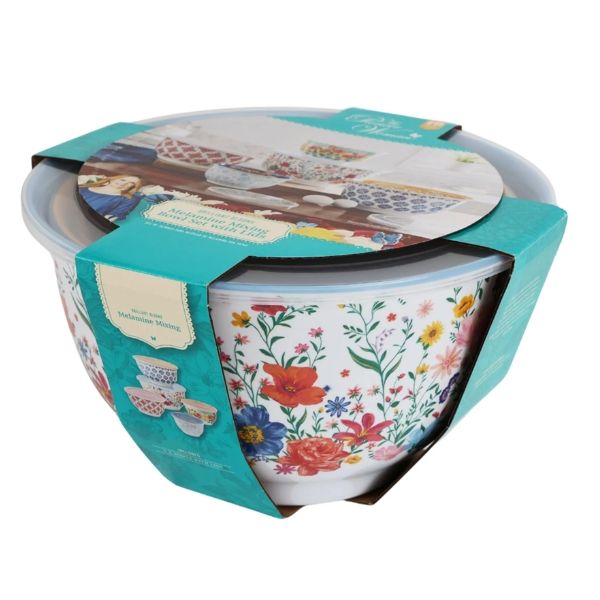 Set 10 món Âu trộn bột The Pioneer Woman Brilliant Blooms - 5 thố nhựa