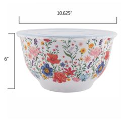  Set 10 món Âu trộn bột The Pioneer Woman Brilliant Blooms - 5 thố nhựa có nắp 