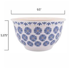  Set 10 món Âu trộn bột The Pioneer Woman Brilliant Blooms - 5 thố nhựa có nắp 