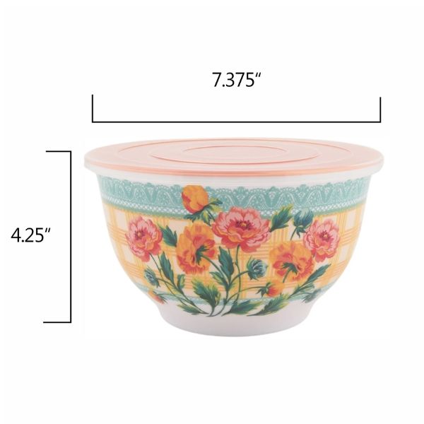 Set 10 món Âu trộn bột The Pioneer Woman Brilliant Blooms - 5 thố nhựa