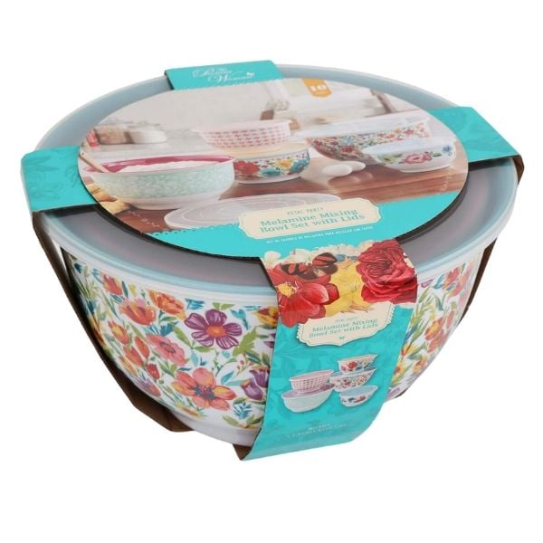 Set 10 món Âu trộn bột The Pioneer Woman Petal Party - 5 thố nhựa