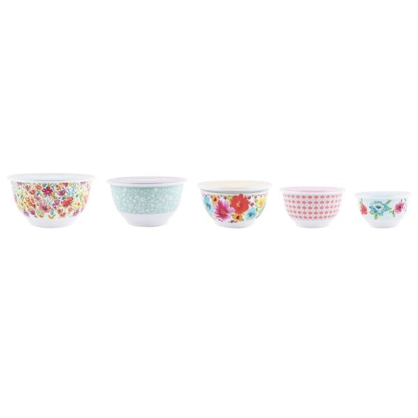 Set 10 món Âu trộn bột The Pioneer Woman Petal Party - 5 thố nhựa