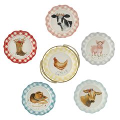  Set đĩa sứ hình thú The Pioneer Woman Novelty 17,8cm 7 món 