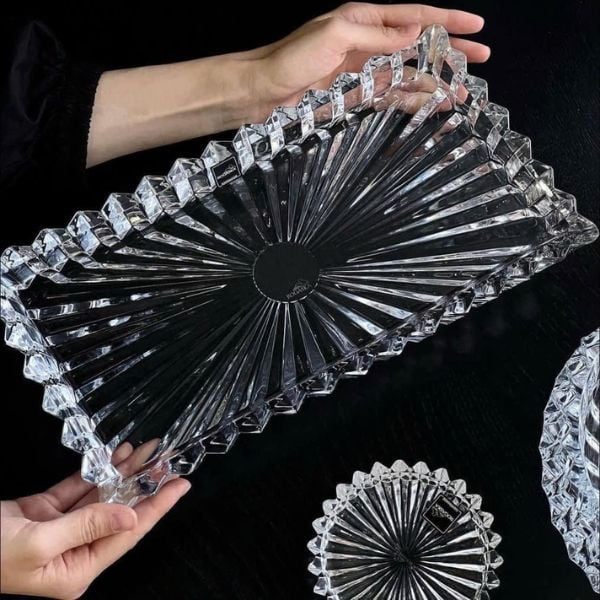 Set Đĩa Thố pha lê Rogaska Crown Jewel 12cm có nắp (1 đĩa, 3 thố)