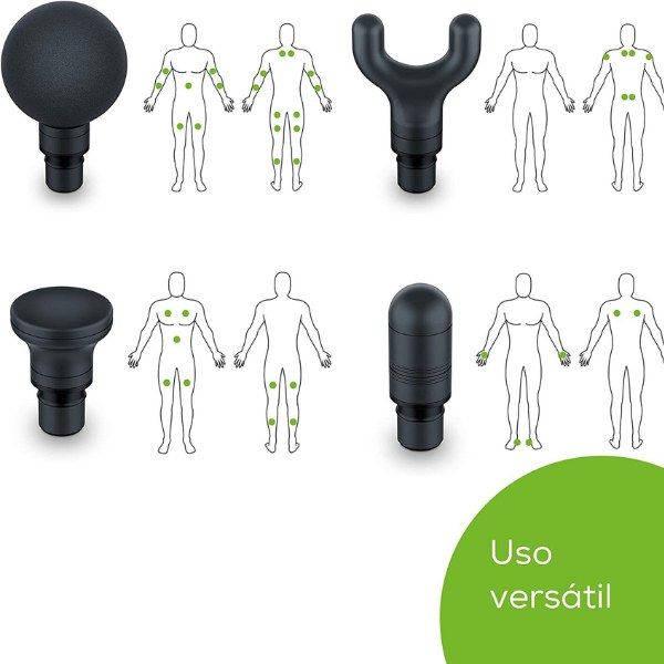 Súng massage cầm tay Beurer MG99 với 5 cường độ và 4 đầu massage