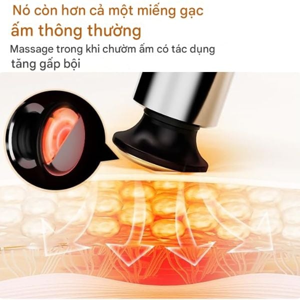 Súng massage gun Philips PPM7303 với 6 đầu massage, 5 mức nhiệt