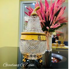  Thố pha lê quả lê Romantic Diamond Ales Zverina 30cm 3 chân 
