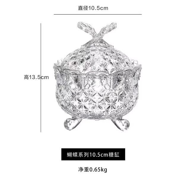Thố pha lê cánh bướm Bohemia 13cm