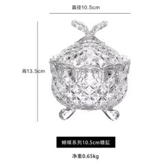  Thố pha lê cánh bướm Bohemia 13cm 
