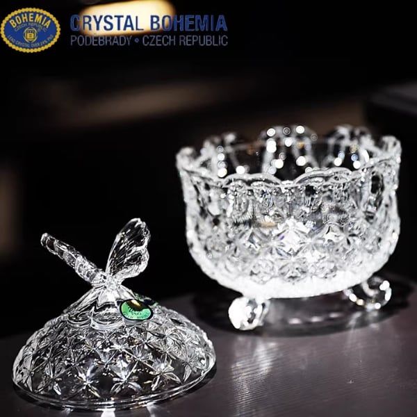 Thố pha lê cánh bướm Bohemia 13cm