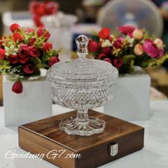  Thố pha lê có nắp Bohemia Alexandria 15cm 