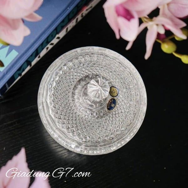 Thố pha lê có nắp Bohemia Alexandria 15cm