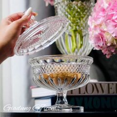  Thố pha lê có nắp Bohemia Alexandria 15cm 