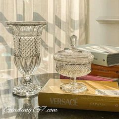  Thố pha lê có nắp Bohemia Alexandria 15cm 