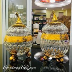  Thố pha lê quả táo Romantic Ales Zverina 25cm 3 chân 