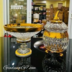  Thố pha lê quả táo Romantic Ales Zverina 25cm 3 chân 