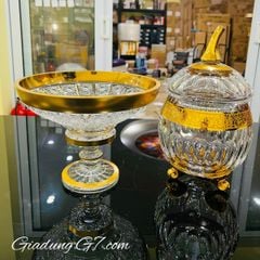  Thố pha lê quả táo Romantic Ales Zverina 25cm 3 chân 