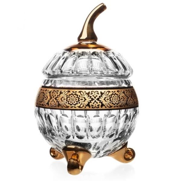 Thố pha lê quả táo Romantic Ales Zverina 25cm 3 chân