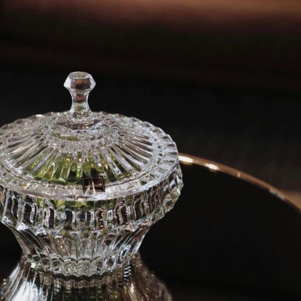 Thố pha lê Rogaska Crown Jewel 19cm có nắp