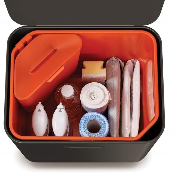 Thùng rác 2 ngăn Joseph Joseph 30106 60L Totem Max màu đen carbon