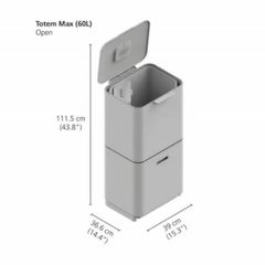  Thùng rác 2 ngăn Joseph Joseph 30106 60L Totem Max màu đen carbon 
