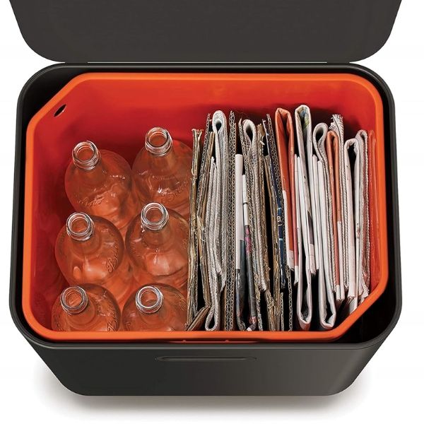 Thùng rác 2 ngăn Joseph Joseph 30106 60L Totem Max màu đen carbon