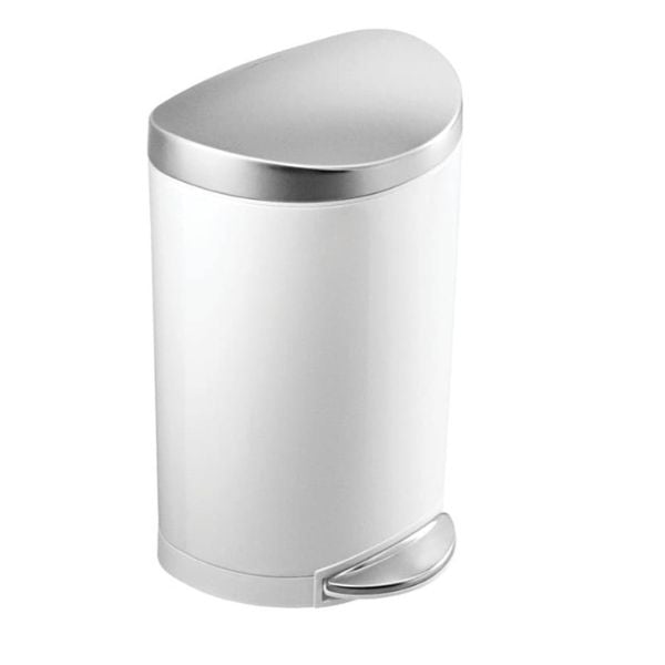 Thùng rác bán nguyệt Simplehuman 10L Màu trắng
