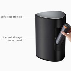  Thùng rác Joseph Joseph 70595 5L EasyStore Steel Pedal Bin màu đen nhám 