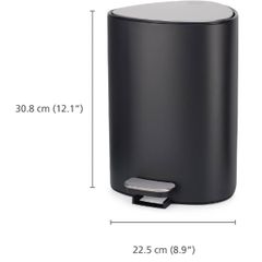  Thùng rác Joseph Joseph 70595 5L EasyStore Steel Pedal Bin màu đen nhám 