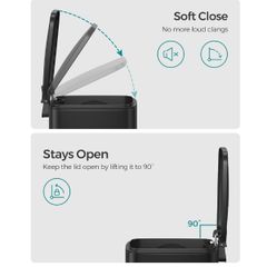  Thùng rác Songmics LTB590B0602 6L màu đen 