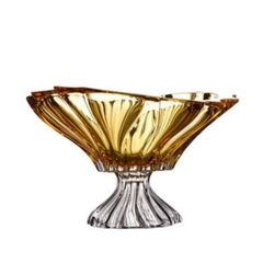  Tô pha lê Bohemia Plantica 32cm chân cao - nhiều màu 