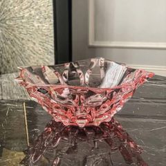 Tô pha lê Bohemia Samba 30.5cm màu hồng