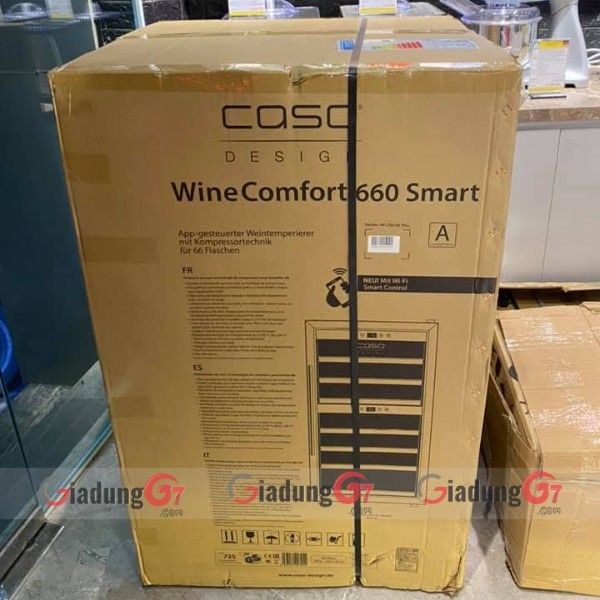 Thùng đựng của Tủ rượu Caso WineComfort 660 Smart chứa 66 chai, 2 vùng nhiệt độ