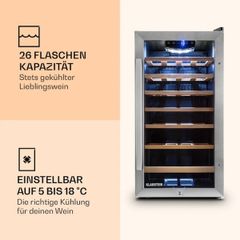  Tủ rượu vang Klarstein Vinamour 26D 