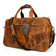  Túi da thật Aaron Leather Goods Patchwork 2 ngăn đựng giày 