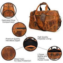  Túi da thật Aaron Leather Goods Patchwork 2 ngăn đựng giày 