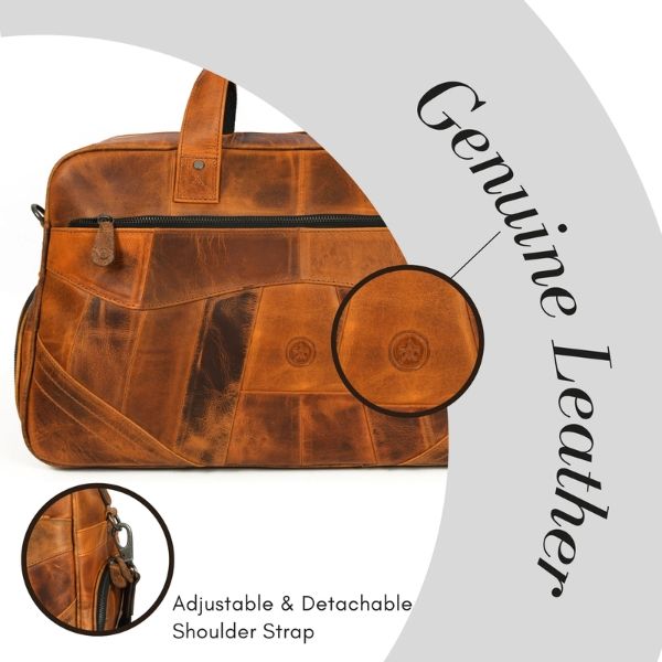 Túi da thật Aaron Leather Goods Patchwork 2 ngăn đựng giày