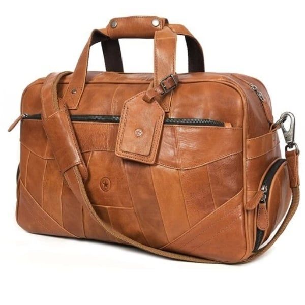 Túi da thật Aaron Leather Goods Patchwork 2 ngăn đựng giày